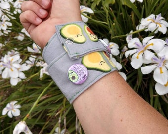 Avocado flair cuff/avocado bracelet/avocado accessory