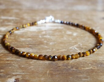 Tiger's Eye Bracelet Tigers Eye Bracelets Tigers Eye Beaded Bracelets Gift for Women Metaphysical Jewelry Tigers Eye Bead Bracelets Gemstone