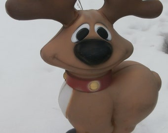 Vintage Christmas blow mold reindeer yard decoration works General foam
