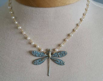 Dragonfly (Pearl & Turquoise Patina)