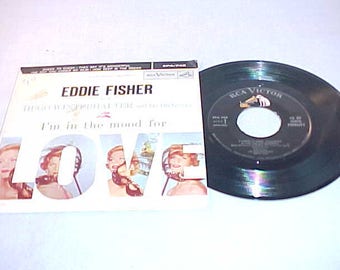 Eddie Fisher - EP 45 Vinyl Record and Carboard Picture Sleeve - I'm In The Mood For Love