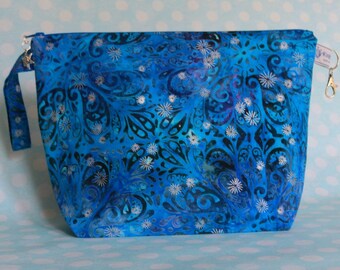Medium zipped wedge project bag paisley sparkle