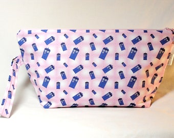 Tardis in Pink Bloom Beckett Bag - Premium Fabric