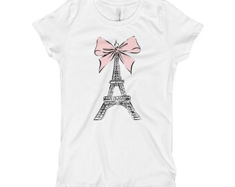 Eiffel Tower Girl's T-Shirt, Paris Girl's T-Shirt, Paris Shirt For Girl, Paris Themed