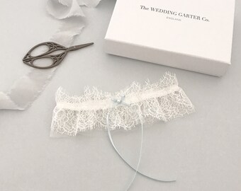 Eyelash lace wedding garter, Eyelash lace bridal garter, Ivory French lace wedding garter