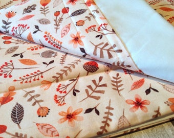 Baby Crib / Moses Basket Coverlet, Woodland / Peach Baby Bedding, New Baby Gift, Baby Shower Gift, Baby Girl Gift