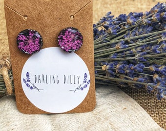 Floral burst stud earrings (pink)