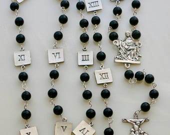 Black Onyx Stations of the Cross Chaplet