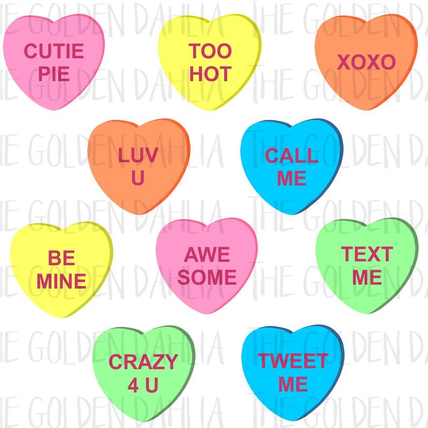 valentines candy hearts svg
