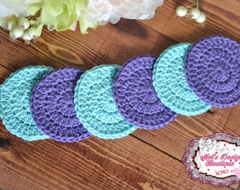 facial scrubbies - 100% cotton scrubbies - cotton facial set - reusable cotton set - crochet - facial rounds - makeup remover pads