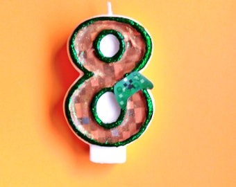 Minecraft/ Games / Birthday Candle / Cake Topper / Keepsake / Any Number