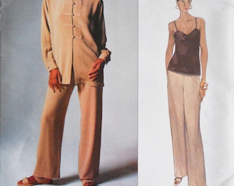 Vogue 1344. VTG Anne Klein II pattern. Anne Klein II jacket, camisole, pants. 1994 Anne Klein pants suit pattern. Tunic jacket. Sz 6-10.