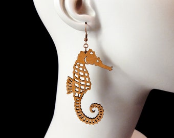 Seahorse Earrings - Laser Cut Acrylic (C.A.B. Fayre Original Design)