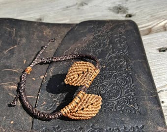 Braided Leaf Bracelet (Borwn & Copper)