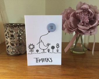 bird balloon thankyou card