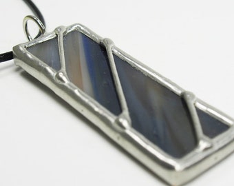 Rainfall - Stained Glass Pendant with Black Cord