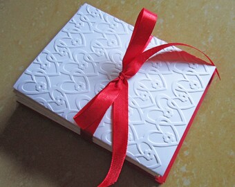 Hearts Valentines Day Cards, Valentine Cards, Embossed Cards, Note Cards, Blank Notecards, Thank You Cards, Note Card Set, Stationery