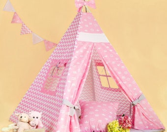 Teepee princess,ZigZag teepee tent,Play teepee,Nursery decor,Tent princess,Baby gift,Playhouse,Play tent,Girl teepee,Tipi,Baby shower,Wigwam