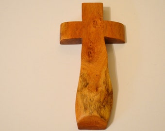 Solid Wood Wall Cross;4"x9"x1"; Handmade Crooked Cross; Made in Texas; Mesquite Wood; Christian Gift; Free Ground Shipping cc20-3012117