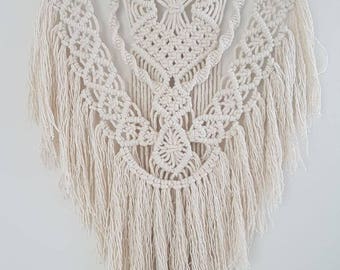 Modern Macrame Wall Hanging with a Boho Style Fringe - Gift, Nursery, Home Decor