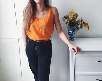 Vintage 1990's orange 100% cotton top