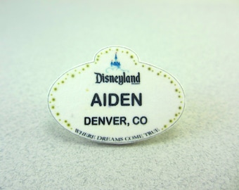 Customized Disneyland Name Tag, Disneyland Lapel Pin, Disneyland Badge, Disneyland Button