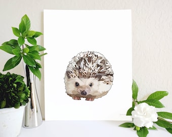 Hedgehog Art Print, Hedgehog Gift, Woodland Nursery, Animal Wall Art, Hedgehog Painting, Hedgehog Memorial, Animal Lover Gift, Kids Wall Art