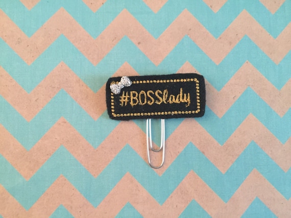 Boss Lady hashtag Paper Clip/Planner Clip/Bookmark. Choose with or without bow. Girl boss planner clip