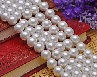 lot of 75 Vintage Huge White 20mm Pearl Beads