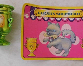 vintage 1994 Littlest Pet Shop Trophy 1 Cat 1 Dog plus cards