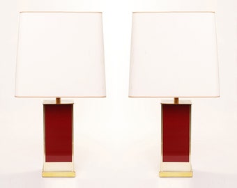 Jean Claude Mahey For Roche & Bobois Table Lamps Hollywood Regency
