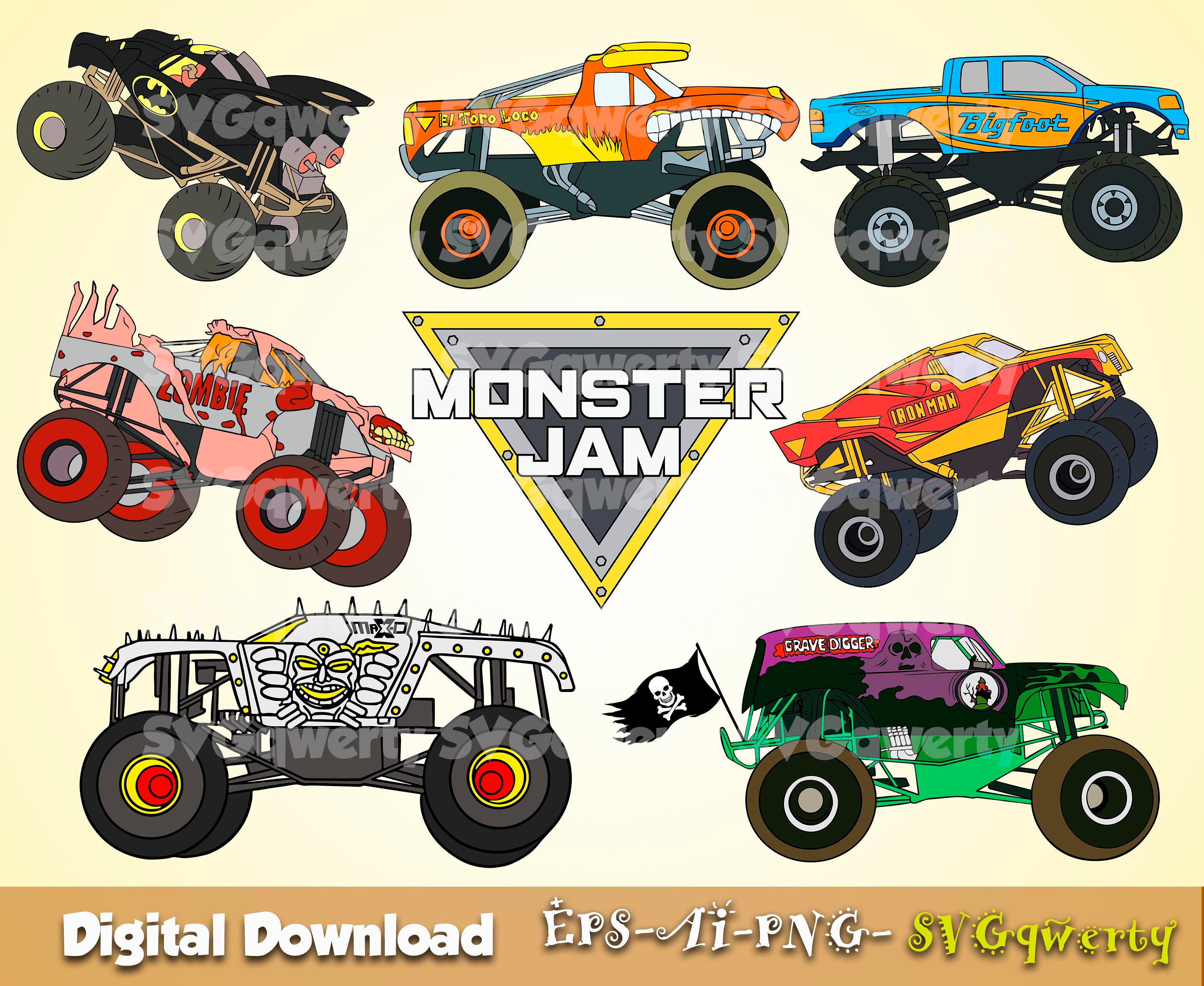 Monster Jam Svg Monster Truck Svg Grave Digger Svg El Toro Loco Svg   Il Fullxfull.1498541937 Gnou 