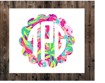 Monogram Yeti Decal, Yeti Decal for Women, Monogram Decal, Monogram Decal, Yeti Monogram Decal, Lilly Cup Decal, Car Decal, S'well Decal
