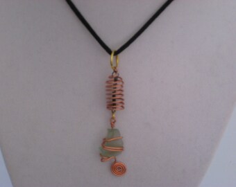 Spring-time Green Sea Glass Pendant w 20" Satin Cord