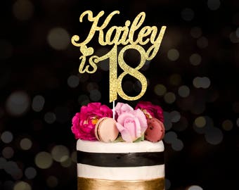 Any Name and Age Cake topper, custom cake topper, birthday cake topper, 18th cake topper