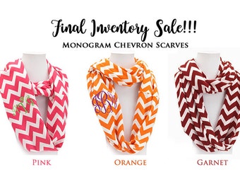 Monogram Chevron Infinity Scarf, Monogram Chevron Infinity Scarves, Personalized Scarves, Personalized Monogram Scarf