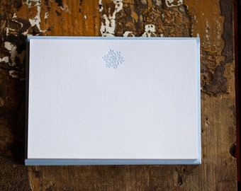 Letterpress Snowflake Note Cards