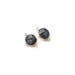 Grey Labradorite Stone Round Connector - Gold plated Bezel - 1 pc