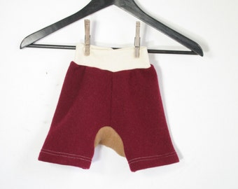 shorties - wool shorts for baby - cloth diaper cover - harem baggy shorts - rebourne soaker shorty shorties - 6 to 18 months