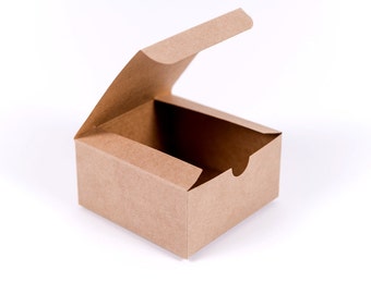 25 Kraft Gift Boxes 4x4x2