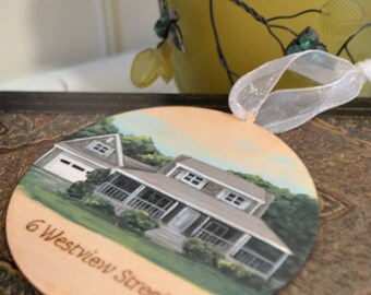 Custom House Ornament, House Painting, Personalized Ornament