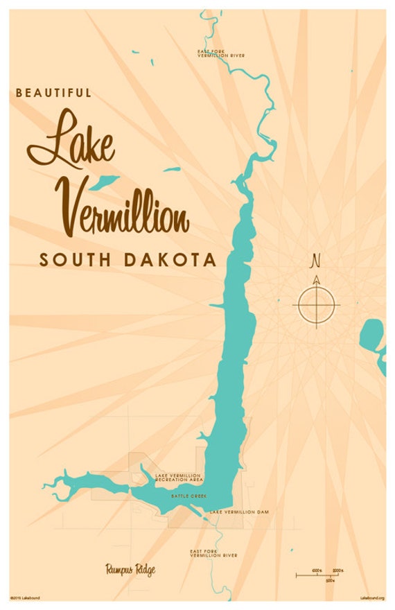 Lake Vermillion SD Map Print