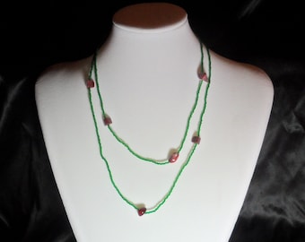 Green Seed Bead Necklace