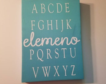 Alphabet Sign | elemeno | Nursery Sign | Teacher's gift