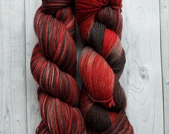 Gemstones Sock Yarn, Eudialyte, hand dyed yarn