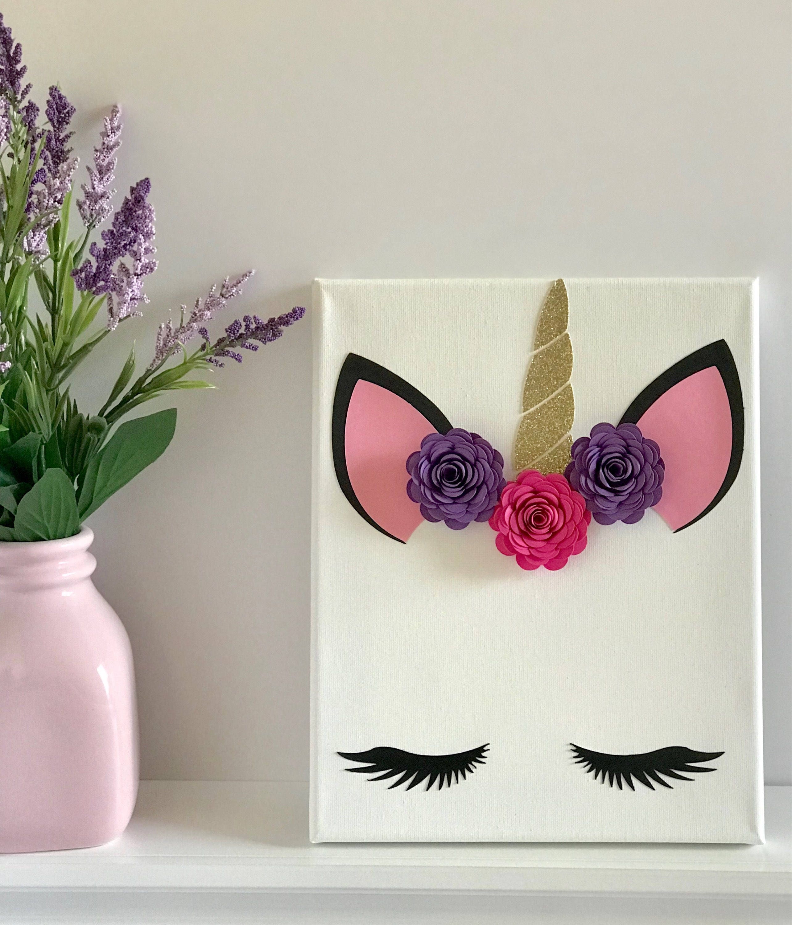Unicorn Canvas Decor Unicorn Wall Art Unicorn Decoration