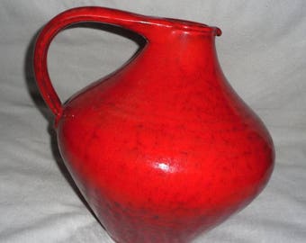 Ceramic vase-Studio ceramics-Wilhelm and Elly Kuch-pitcher Vase red-around 1960-ceramics