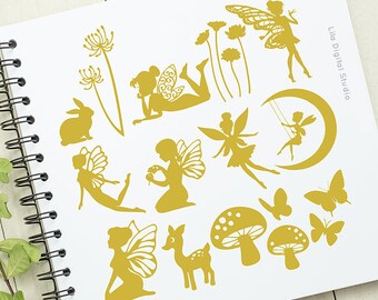 Fairies SVG, Fairy Clipart, Fairies Vector, Fairies DXF, Fairy Silhouette, Fairies Studio, Fairies Cricut, Fairies PNG