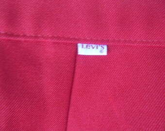 Levis Polyester Womans Pants -Vintage Slacks --28 waist - Red Levis Pants-Vintage Slacks -