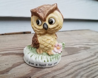 Vintage Owl Figurine - I Give A Hoot For You